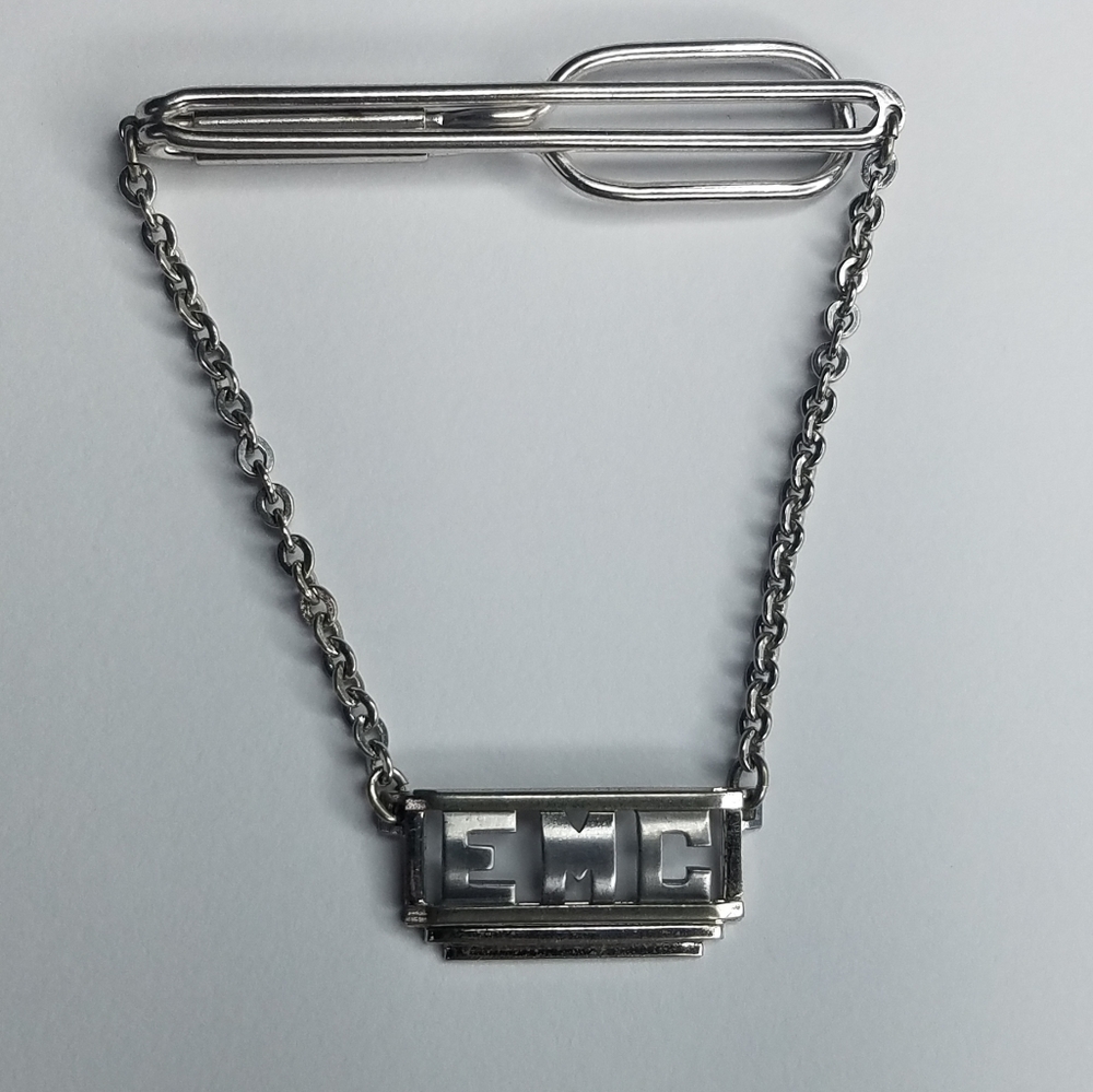 Vintage Emc Tie Clip Silver Tone Swank View 4